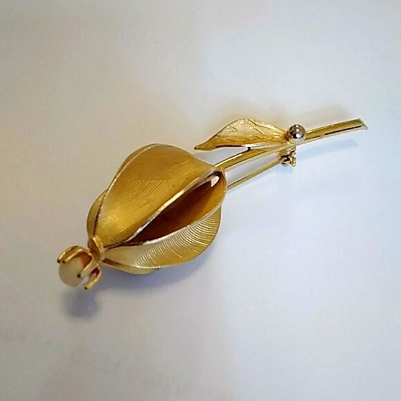 Broche Tone Gold vintage - Picture 2 of 6